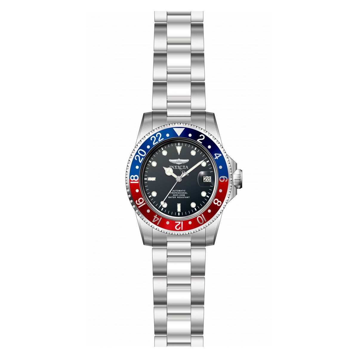Invicta Pro Diver 8926BRB Horloge - Waterdicht - Analoog - Automatisch Uurwerk - Roestvrij Staal met zwarte Wijzerplaat - 40mm
